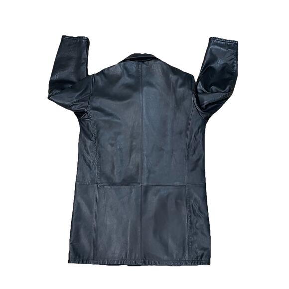 Vintage Tom James Reversible Jacket Leather/Nylon Men’s Size Large-Overcoat - Picture 4 of 14
